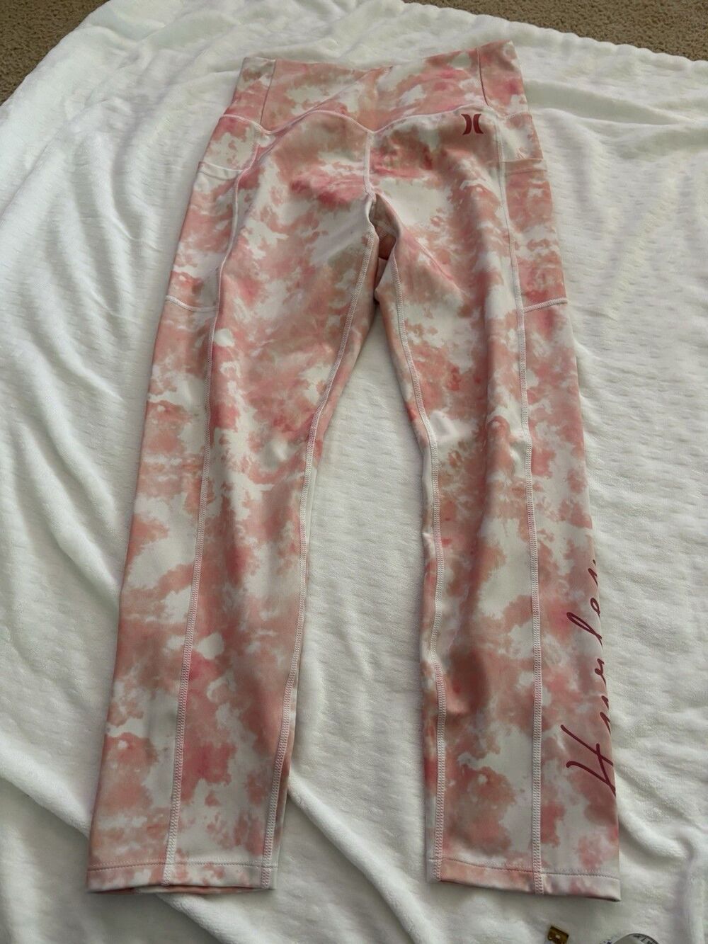 Hurley High-Rise Performance Leggings with Side Pockets Size L NWOT